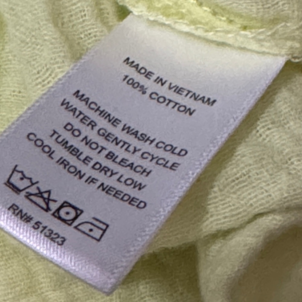 CeCe brand 100% Cotton PopOver Top-Sz M-Light Key Lime Color-Textured-EUC - Picture 12 of 12